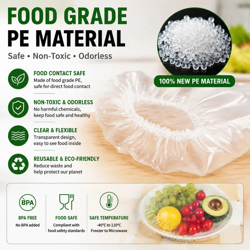 100PCS Disposable Stretch Food Covers for Bowls & Plates, Elastic Bowl Covers🥗
