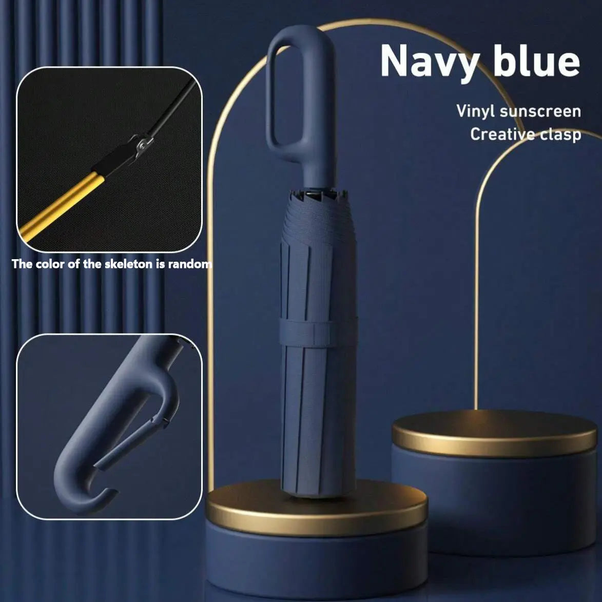 Automatic Folding Umbrella, Portable Rain Umbrella with Loop Buckle ☔