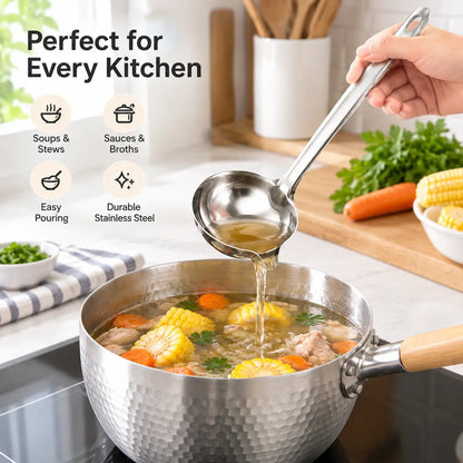2 Count Stainless Steel Oil Separator Ladle, Mirror Polished Surface 🥄