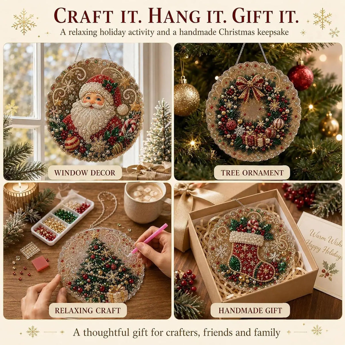 Christmas Pearl Diamond Painting Suncatcher Craft Kit 🎄