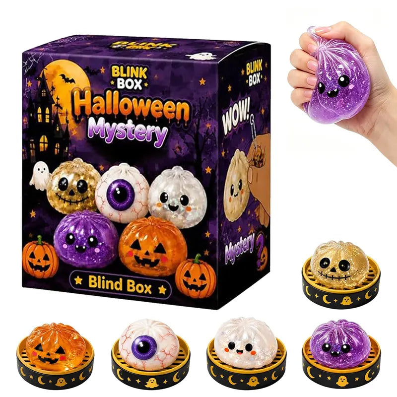 Cute Halloween scary ghost Marukosqueeze toy set, portable stressrelief hand squeeze toys👻