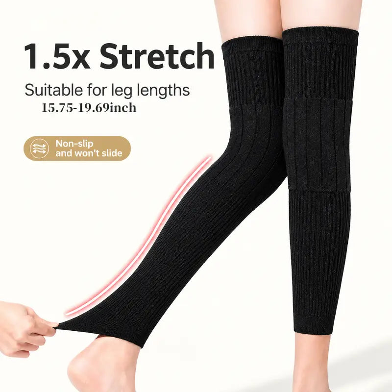 Long knee Pads for Men and Women, Featuring Thick Wool Lining for Leg Protection 🦵