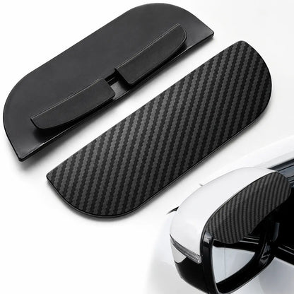 2PCS Car Side Mirror Rain Guards - Carbon Look ABS Visor Covers with Adhesive Tape 🚗
