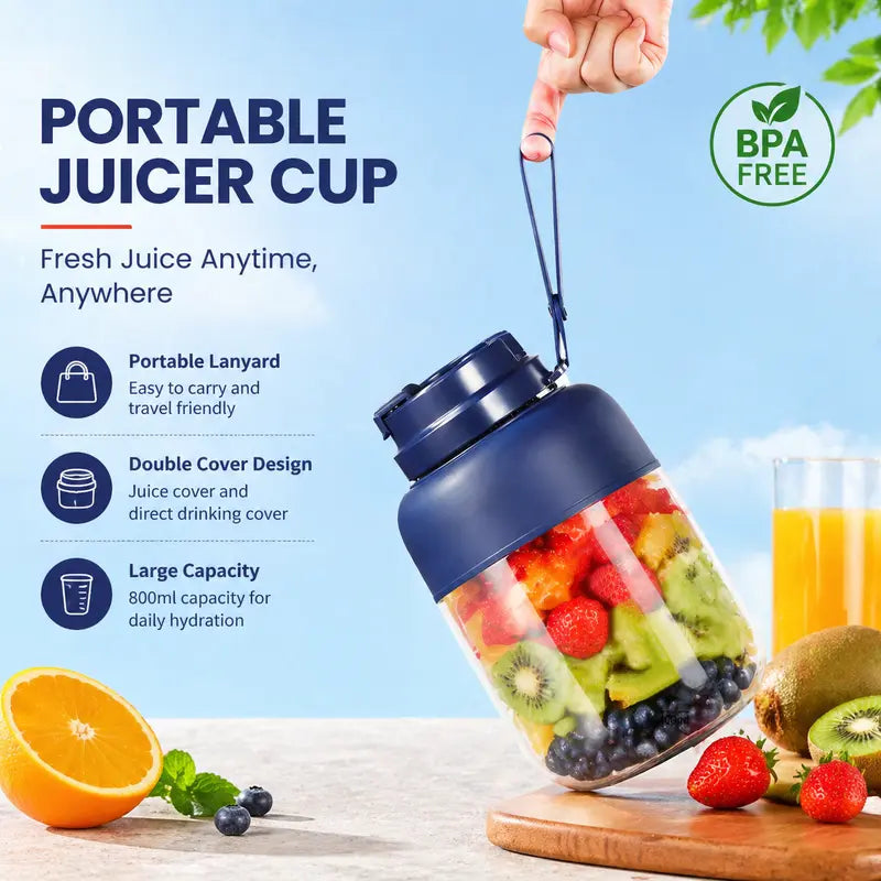 Portable Household Appliances Juicer, 1300ml Large Capacity USB Rechargeable Juice Blender Cup🍹