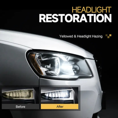 Sand-Free Headlight Restoration Kit: Restores yellowed and cloudy headlights