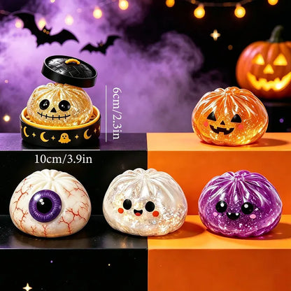 Cute Halloween scary ghost Marukosqueeze toy set, portable stressrelief hand squeeze toys👻