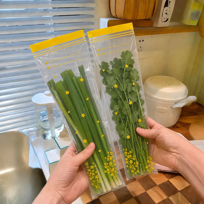 15PCS Thick Double Seal Food Storage Bags, Reusable Self-Sealing Pouches 🥡