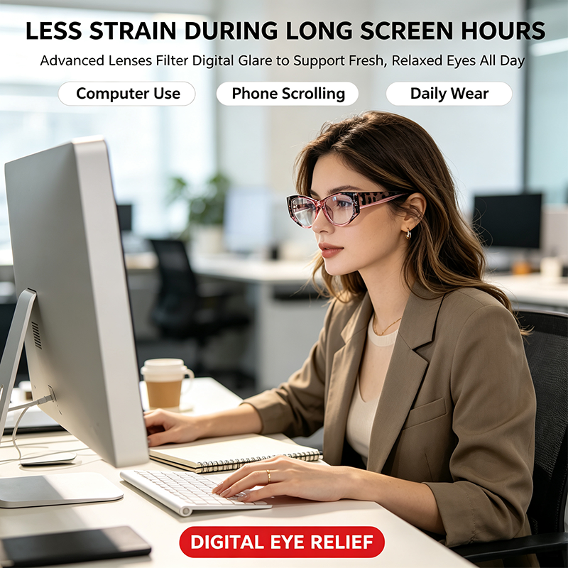 Women's Reading Glasses Anti-Blue Light Full Frame Square🕶️