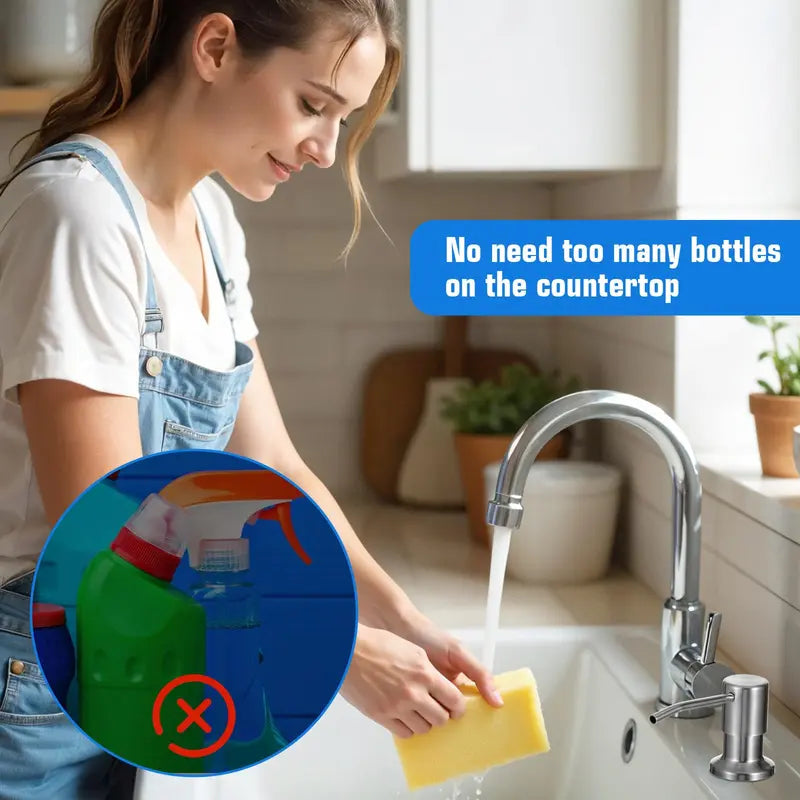 Dish Soap Dispenser for Kitchen Sink, Countertop Sink Soap Dispenser Water Pump🪣