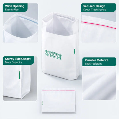 20 Counts Car Trash Bag, Self-Adhesive Vertical Disposable Cleaning Bag 🗑️