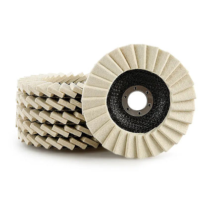 🛠️ 5-Inch Wool Flap Polishing Wheels for Angle Grinders