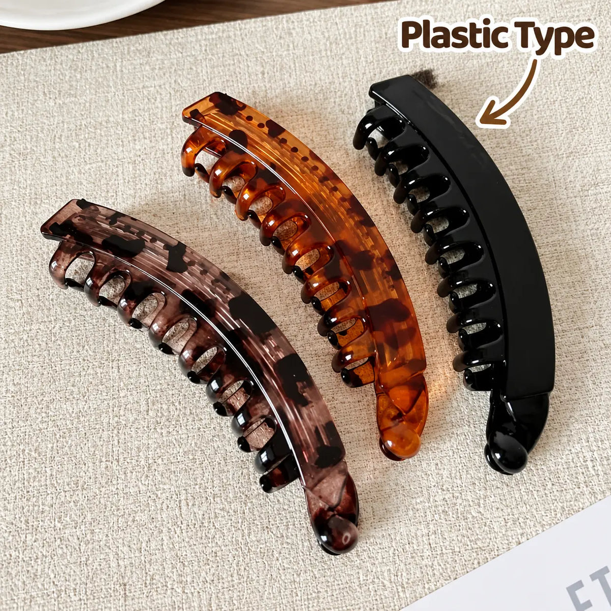3 PCS Banana Hair Clips for Women, Cute and Stylish French Hair Claw Clips✨