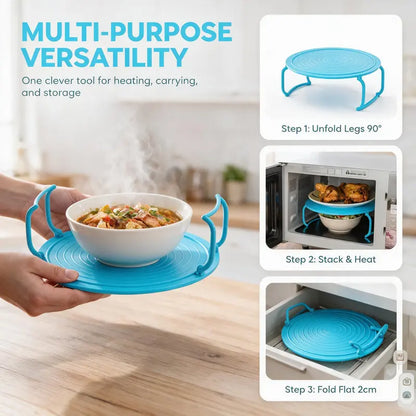 Microwave Multipurpose 4 in 1 Tray Stand Rack Splatter Guard Carry Tray Stacking Shelf 🥣