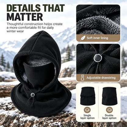 Integrated Flannel Warm Face Mask and Hat, Windproof and Warm 🧣