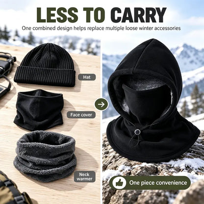 Integrated Flannel Warm Face Mask and Hat, Windproof and Warm 🧣