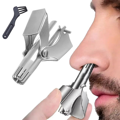 Manual Nose Hair Trimmer,Stainless Steel,Waterproof,No Battery Needed with Cleaning Brush Trimmer🪒