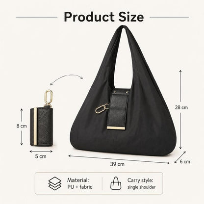 Compact Foldable Keychain Tote Bag, Expandable Reusable Grocery Shopping Bag with Key Ring🛍️