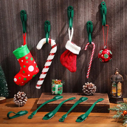 6Pcs Reusable Silicone Adhesive Christmas Garland Hooks 🎄