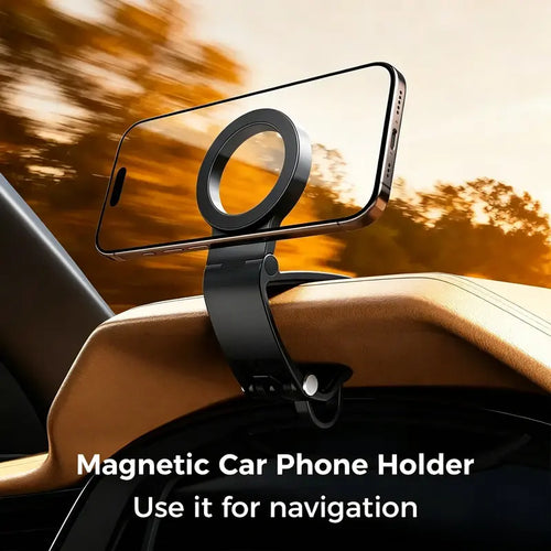 Magnetic Car Phone Holder | Dashboard & Sun Visor Foldable Mount📱