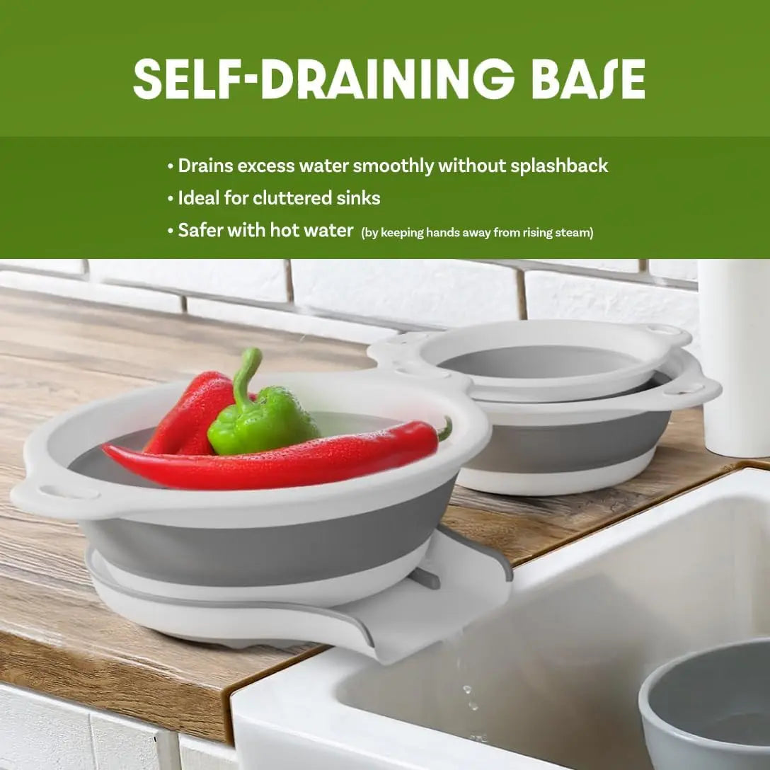 Collapsible Colanders 3-Pack Sturdy Kitchen Strainer Set 🥗