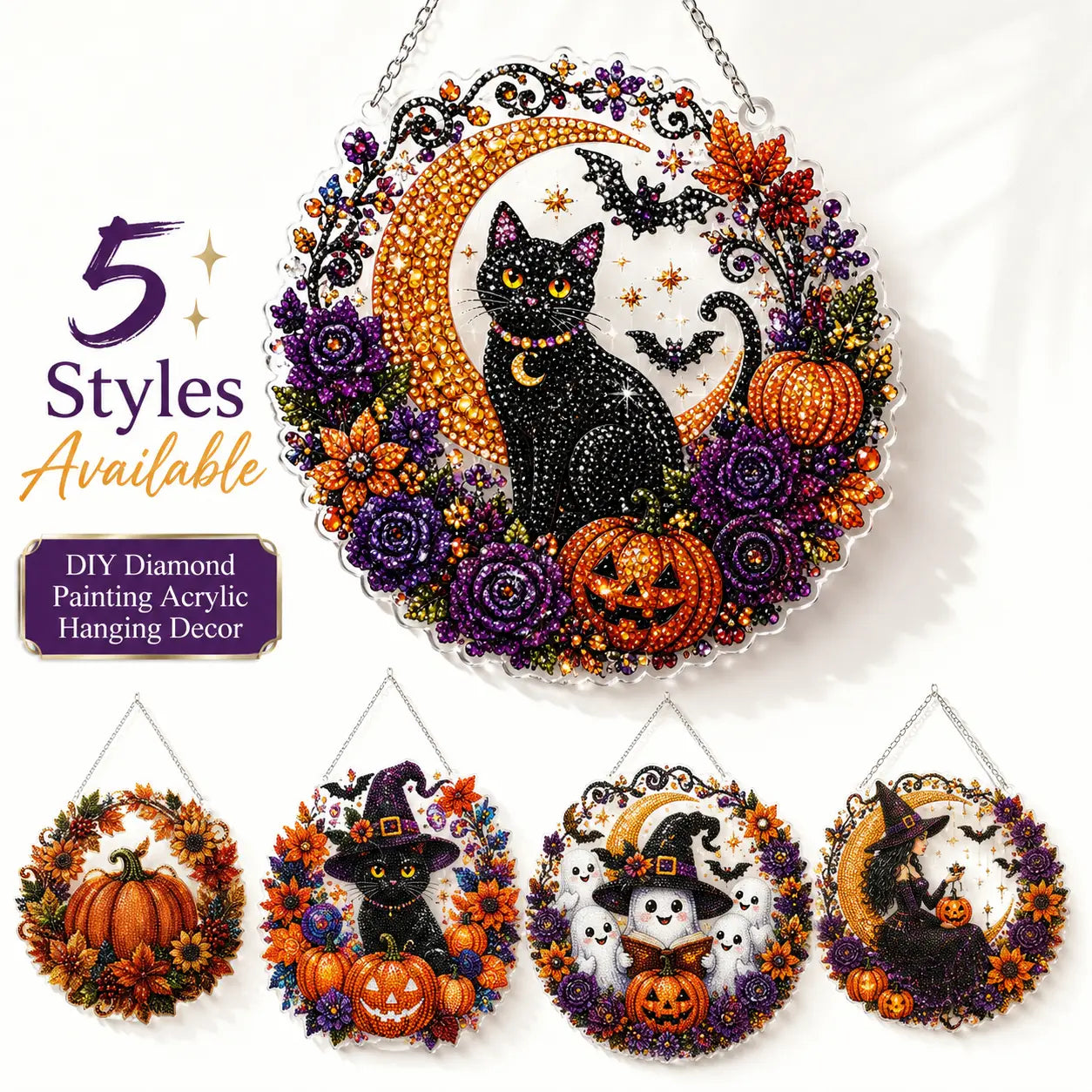 Halloween Diamond Painting Hanging Ornament Kit🎃