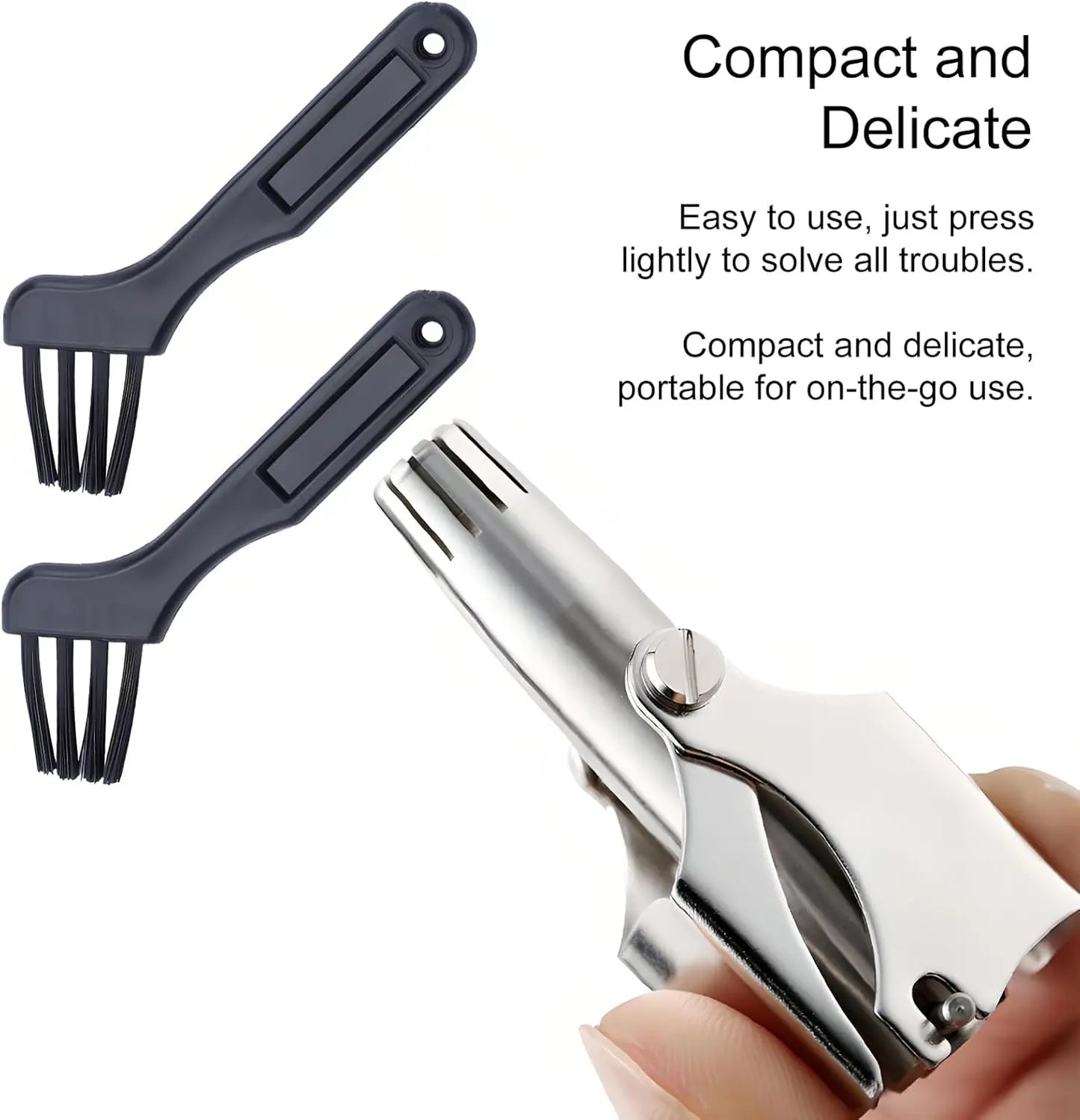 Manual Nose Hair Trimmer,Stainless Steel,Waterproof,No Battery Needed with Cleaning Brush Trimmer🪒