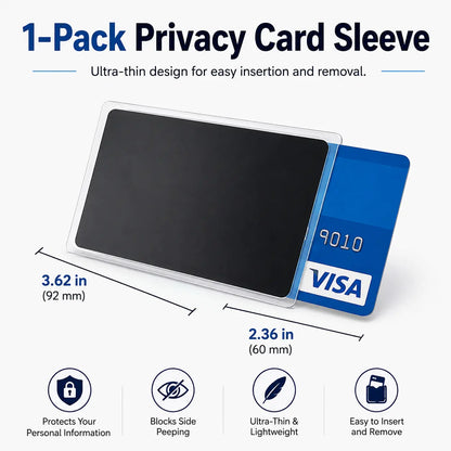 10 Packs Side-View Privacy Card Sleeve with Privacy Film, Protective Card Holder for Credit 🔒