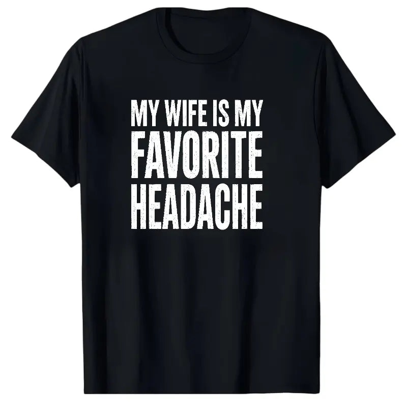 Men's Classic Shortsleeve T-Shirt, Funny 'My Wife Is My Favorite Problem' Graphic Print👕
