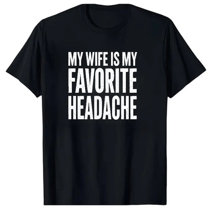 Men's Classic Shortsleeve T-Shirt, Funny 'My Wife Is My Favorite Problem' Graphic Print👕