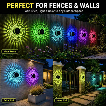 Solar Mandala Projector Wall Lights IP65 Waterproof Outdoor Decor Lamp☀️