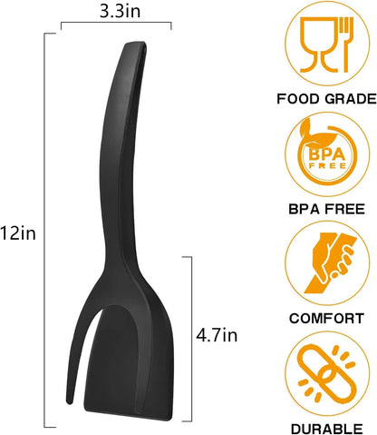 Grip & Flip Spatula Tongs - Sturdy, Durable Non‑Stick Egg Flipper & Food Turner for Pancakes 🍳