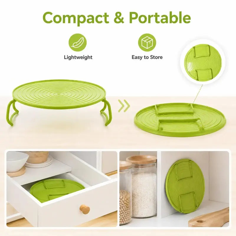 Microwave Multipurpose 4 in 1 Tray Stand Rack Splatter Guard Carry Tray Stacking Shelf 🥣