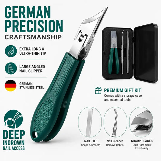 Eagle Beak Beveled Nail Clippers,  Wide Jaw Opening Anti-Splash Slanted Nail Clipper