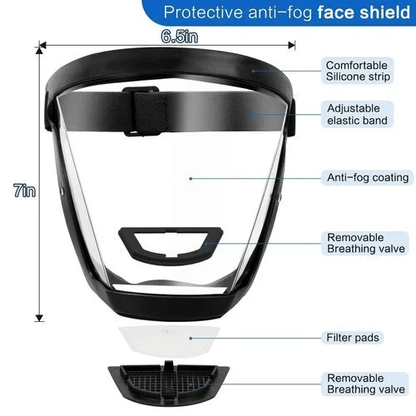 Transparent Visor - Adjustable Full-Face Protective Shield