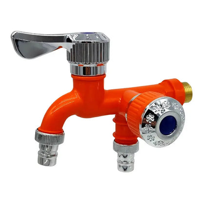Dual Outlet Washing Machine Plastic Faucet, 1 In 2 Out Water Plastic Tap🚰