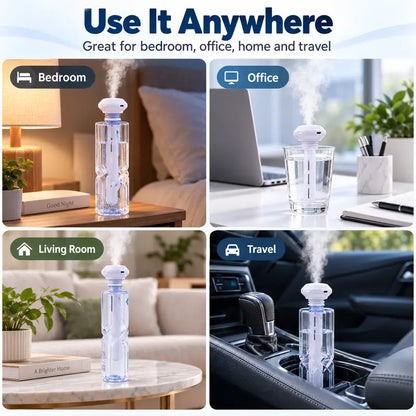 Mini USB Cool Mist Portable Donut Humidifier, Unlimited Water Tank Small Desktop Mist Maker 💧