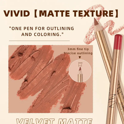 12 Pcs Matte Lip Liner Set with Sharpener, Blendable Lip Pencil 💄