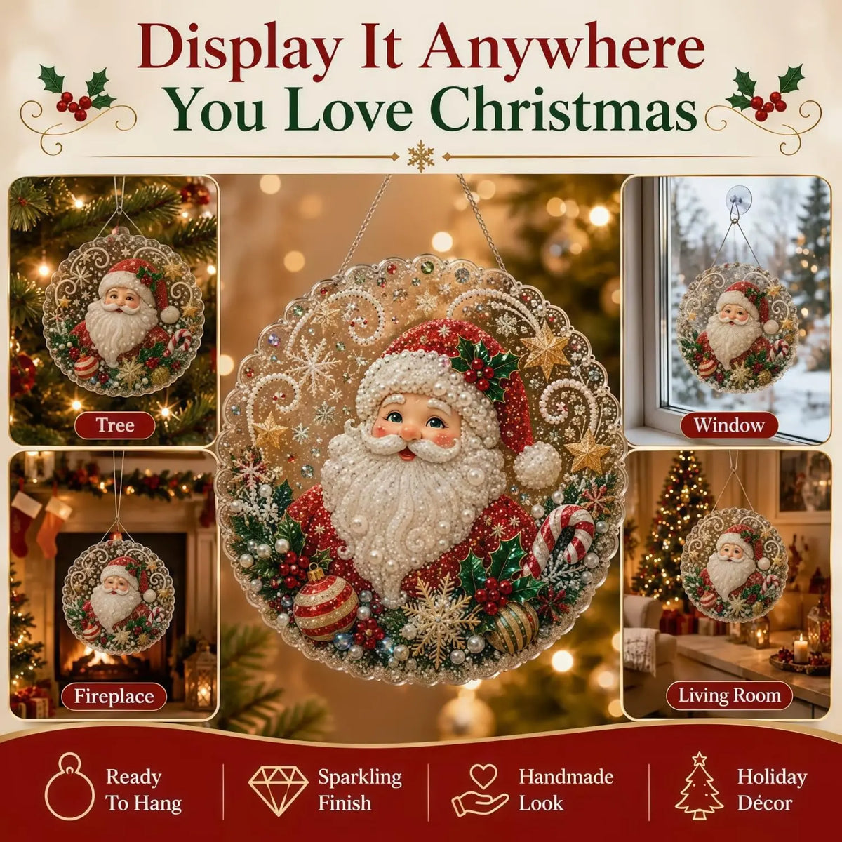 Christmas Pearl Diamond Painting Suncatcher Craft Kit 🎄