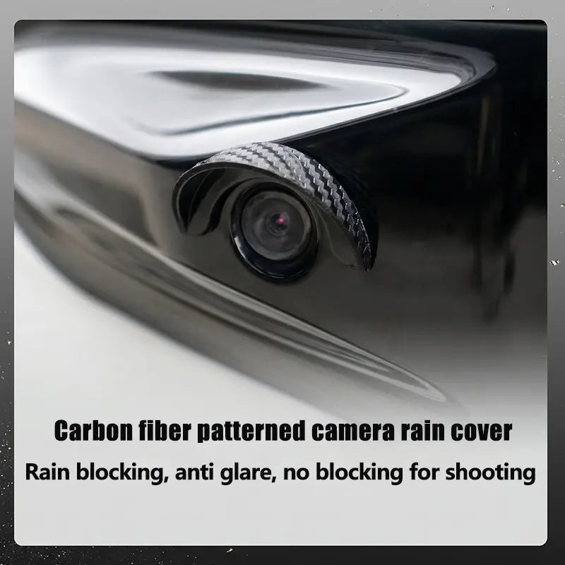 2PCS Car Reverse Camera Rain Cover, Anti‑Fog Waterproof Protection Hood, Carbon Fiber Texture🛡️