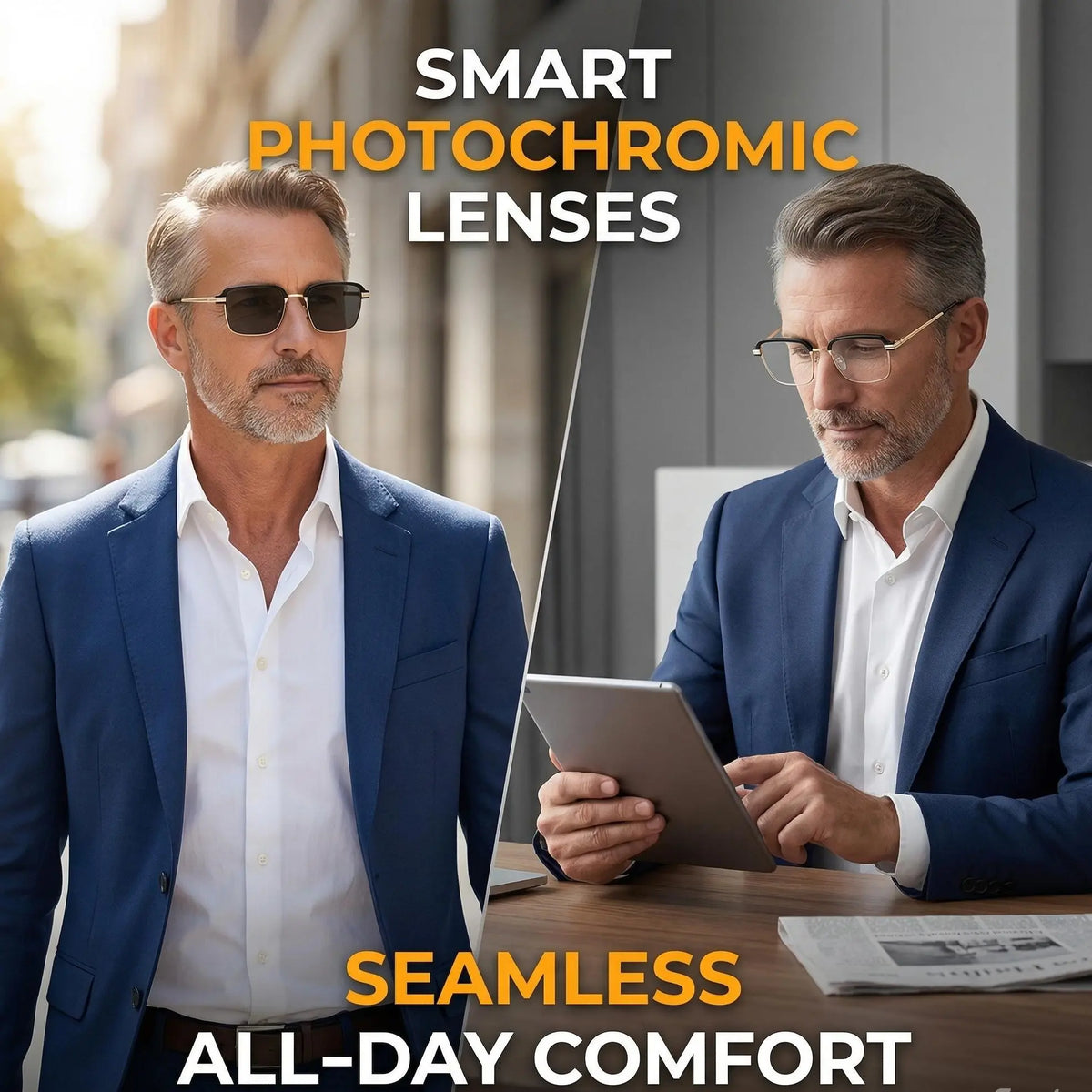 High-Definition Eye Protection Blue Light Filter Intelligent Zoom Progressive Lenses Reading Glasses