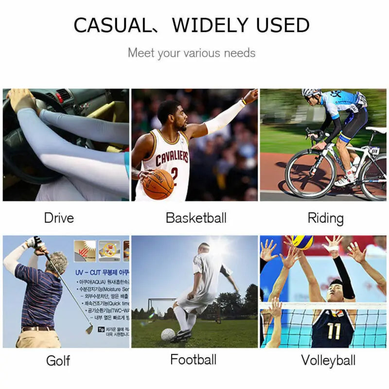 UPF50+ Cooling UV Arm Sleeves for Men Women Youth, Football Sun Covers☀️