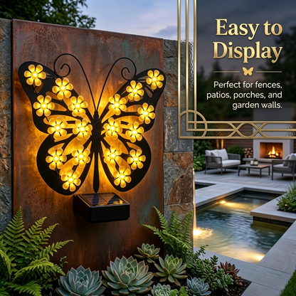 Solar Metal Butterfly Wall Lights Outdoor Decor🦋