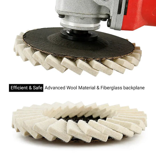 🛠️ 5-Inch Wool Flap Polishing Wheels for Angle Grinders