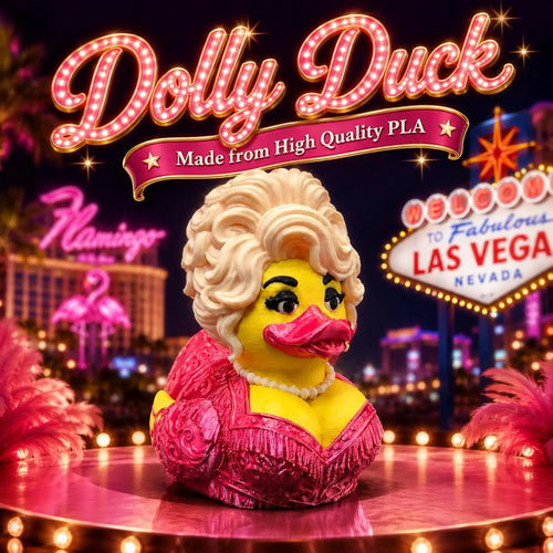 Dolly Duck - 3D Printed Collectible,Cute Desk & Car Decor 🦆