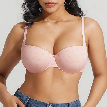 Women 2 Cups Lift Seamless Push Up Underwire T-Shirt Bra ✨