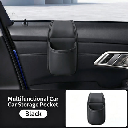 Leather Car Door Storage Pocket - Double‑Layer Compartments🚘
