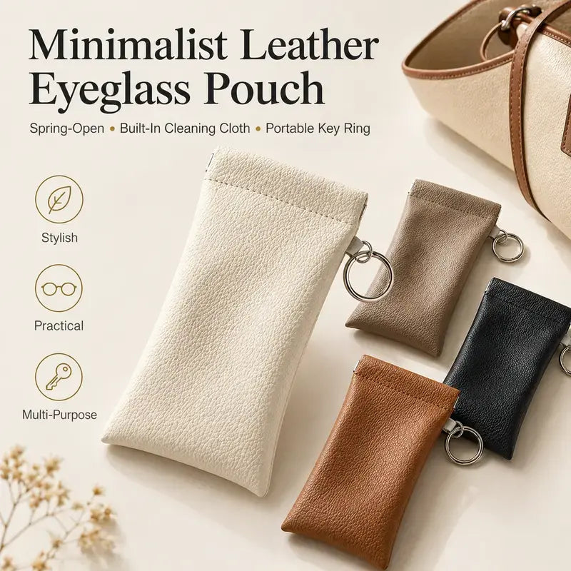 Soft PU Leather Sunglasses Pouch Elastic Opening Eyeglasses Bag 🕶️