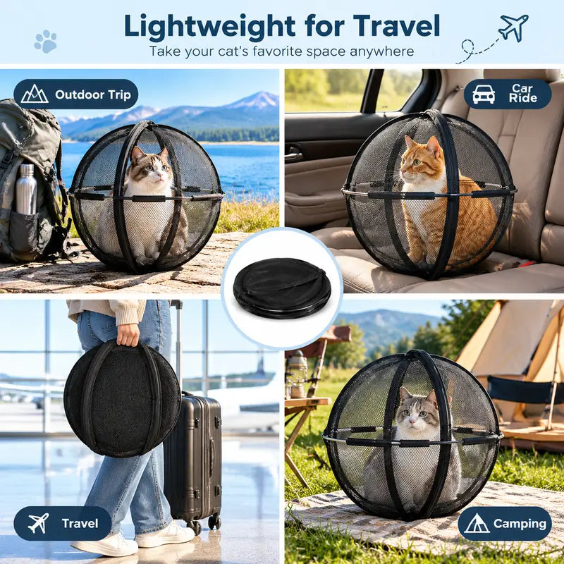 Portable Outdoor Cat Enclosure Mesh Ball Cat Cage π±