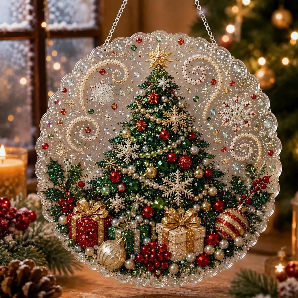 Christmas Pearl Diamond Painting Suncatcher Craft Kit 🎄