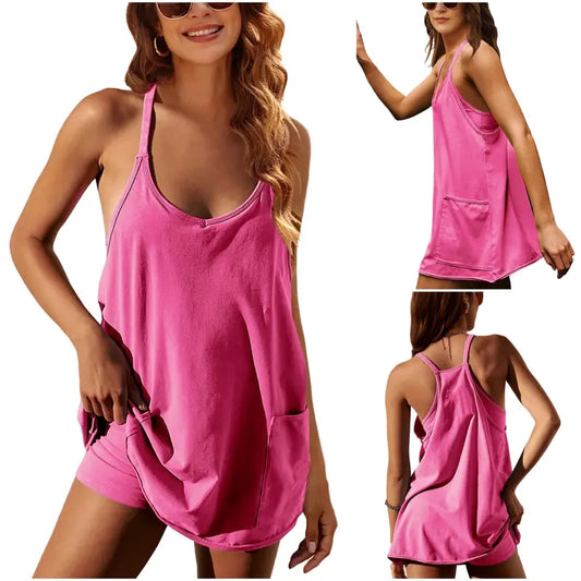 UANEO Women's Summer Sleeveless Mini Dress
